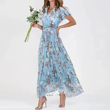 Joséphine - Longue robe d'été à motif floral