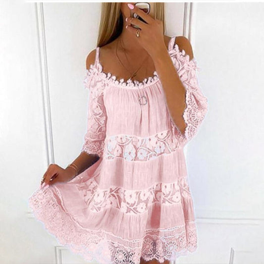 Robe ample avec demi-manches et imprimé floral