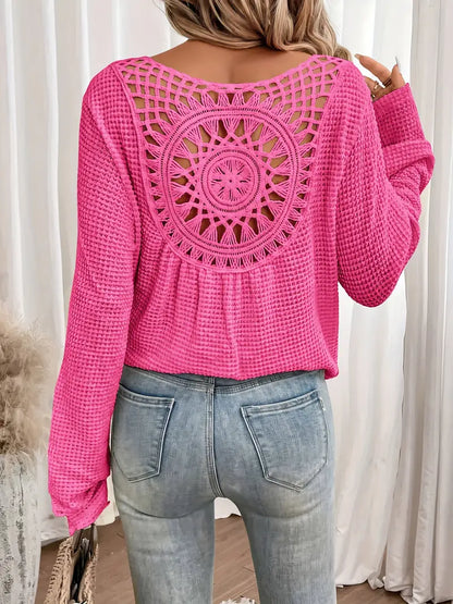 Chemise élégante à col en V gaufré