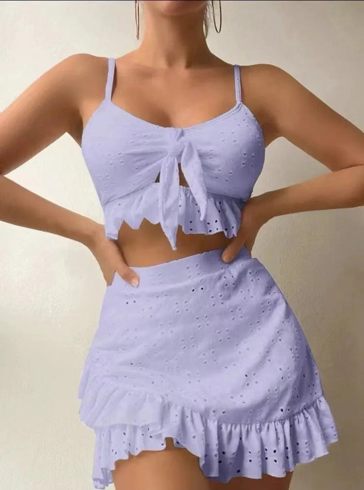 Maillot de bain pour femme - Regine Collection - Volants, polyester, confortable - Parfait pour le printemps et l'été