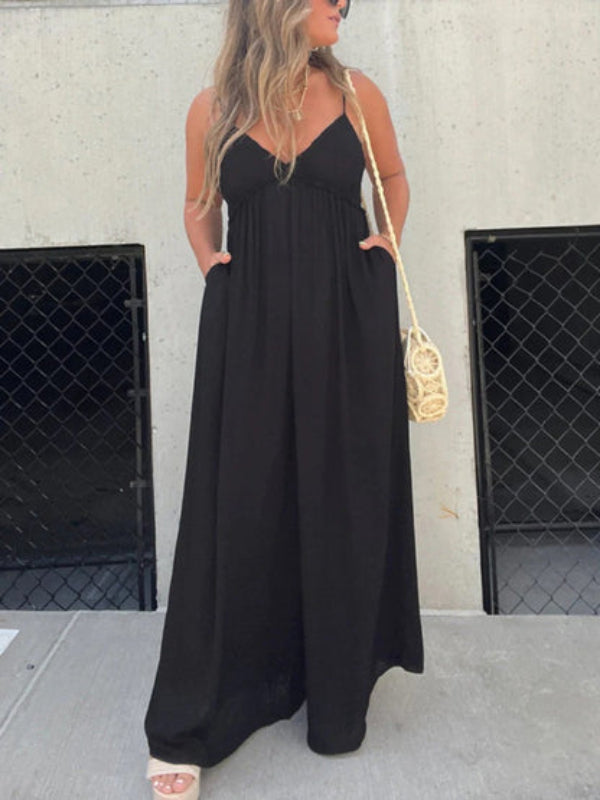 Robe longue confortable à fines bretelles pour un usage quotidien