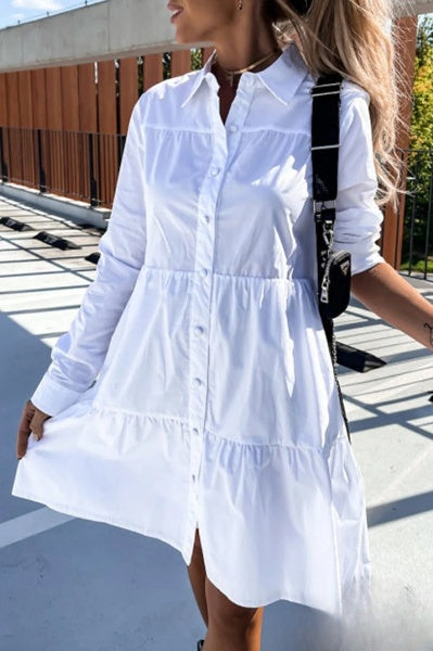 Evelyn robe femme avec boucle fixe et col inversé