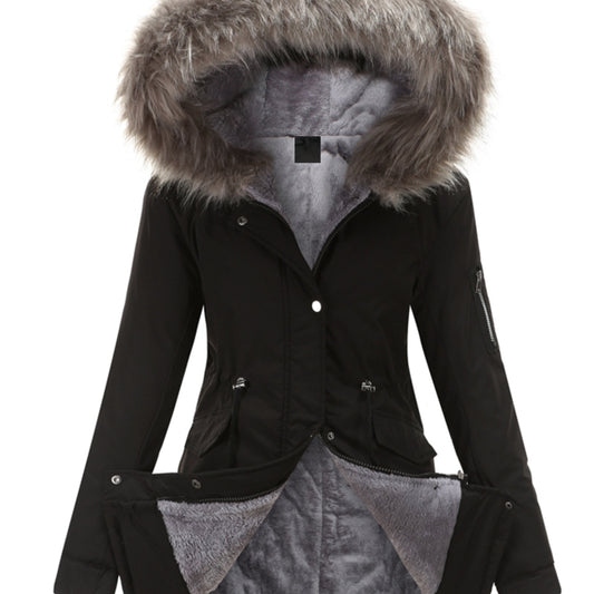 Nina | Veste parka à capuche duveteuse zippée