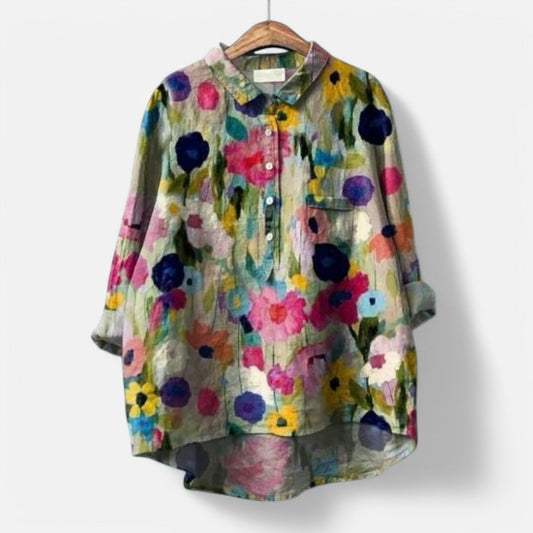 Veyu™ | Blouse Florale Élégante avec une Touche de Grâce