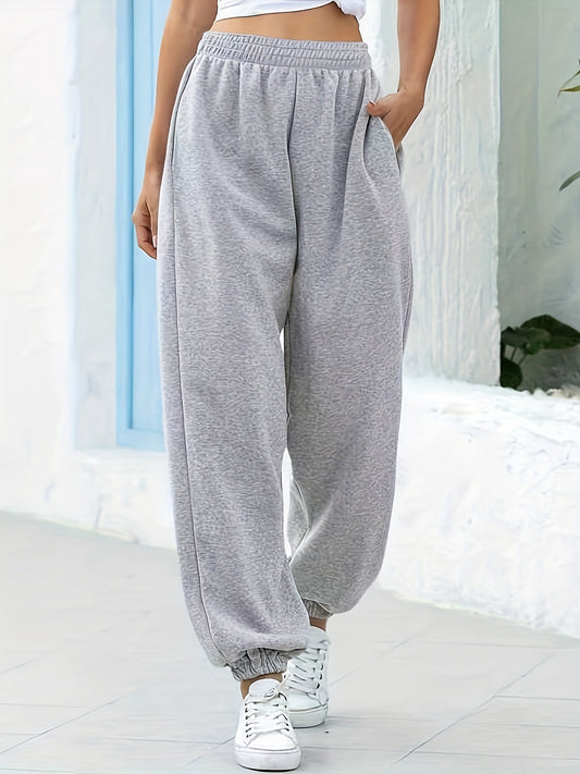 Femke | Pantalon de survêtement élastique taille haute uni
