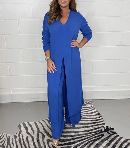 ELISSE | Ensemble 2 pièces décontracté : haut long, pantalon assorti