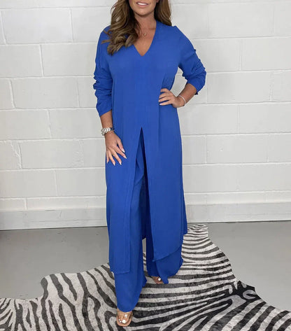 ELISSE | Ensemble 2 pièces décontracté : haut long, pantalon assorti