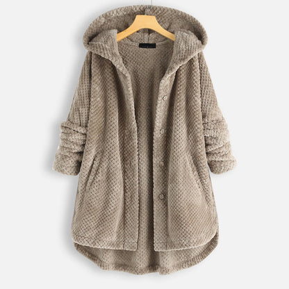 Natalee - veste chaude en peluche avec capuche