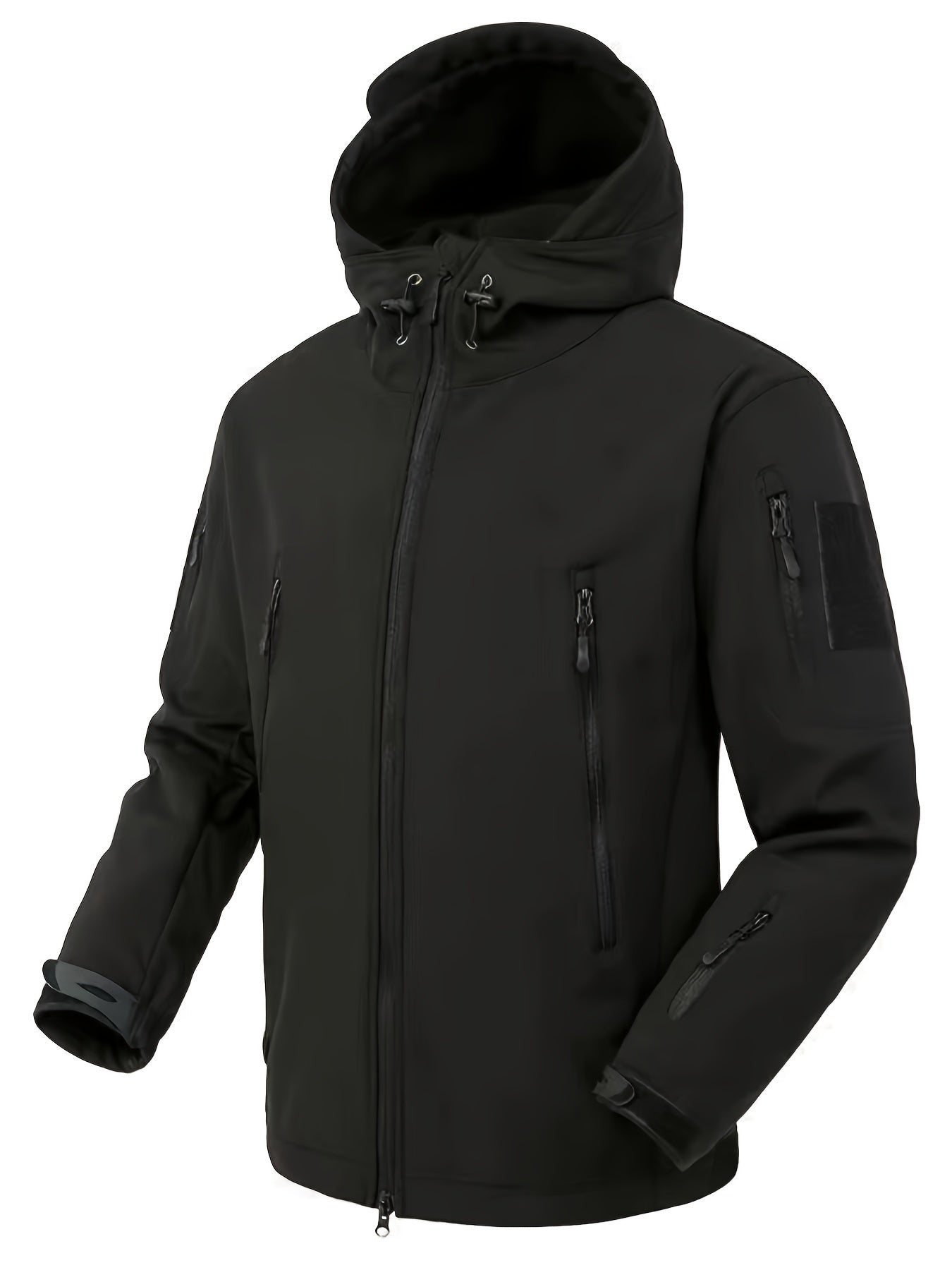 Veste tactique d'extérieur à capuche avec poches zippées sécurisées pour hommes | Parfait pour les activités de plein air