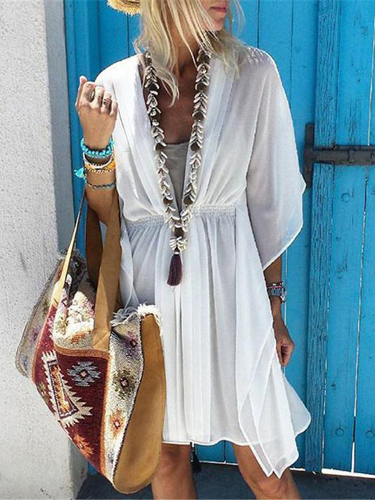 Robe d'été pour femme avec coupe asymétrique pour la plage