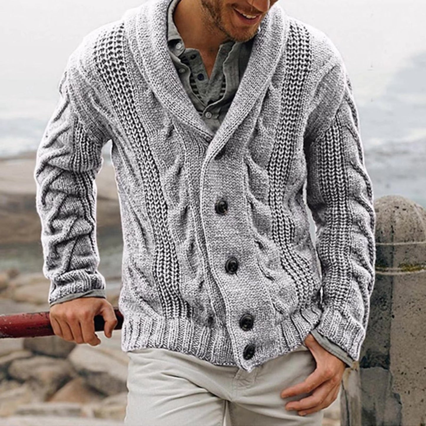 Matteo - Gilet chaud en laine tricotée