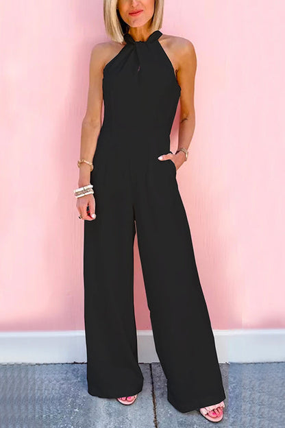 Combinaison sans manches avec taille et jambes larges (7 couleurs)