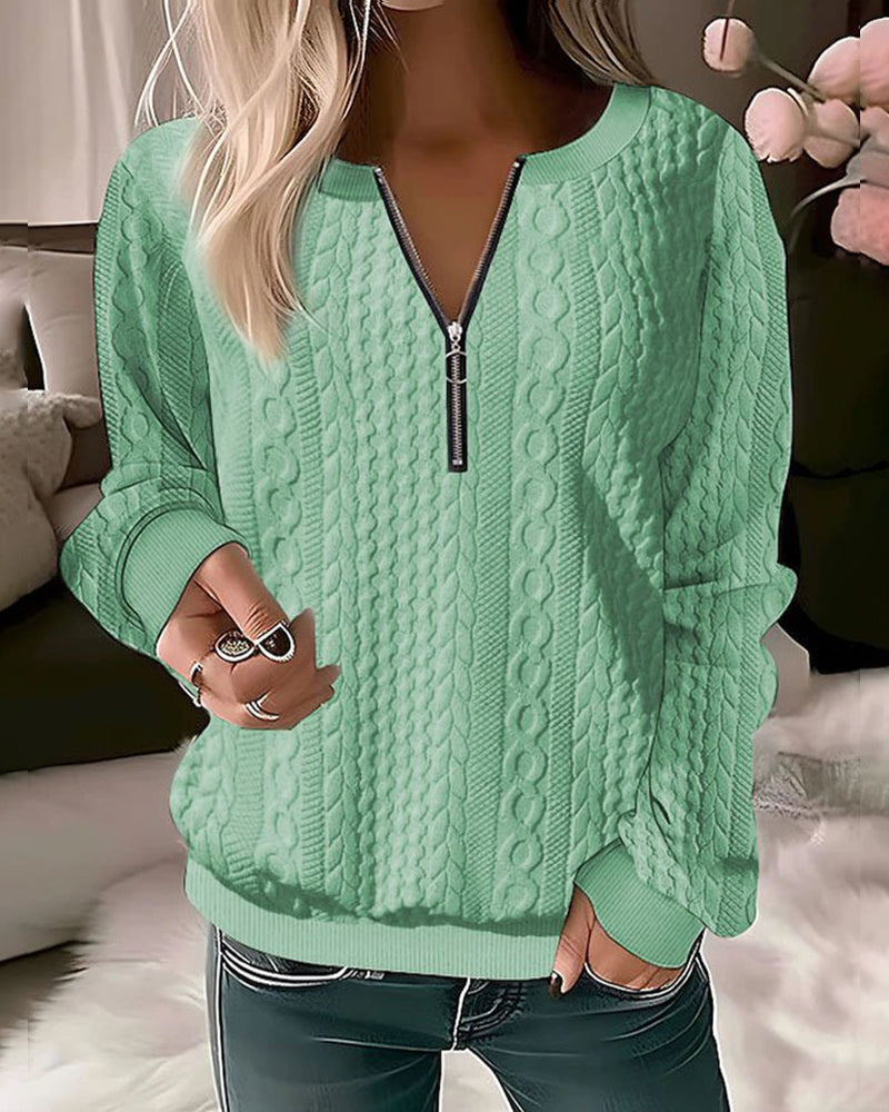 Efriede | Pull d'hiver en tricot pour femme | Fermeture éclair