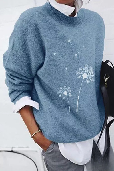 Couleurs fraîches : col rond et imprimé stylé pour une journée confortable