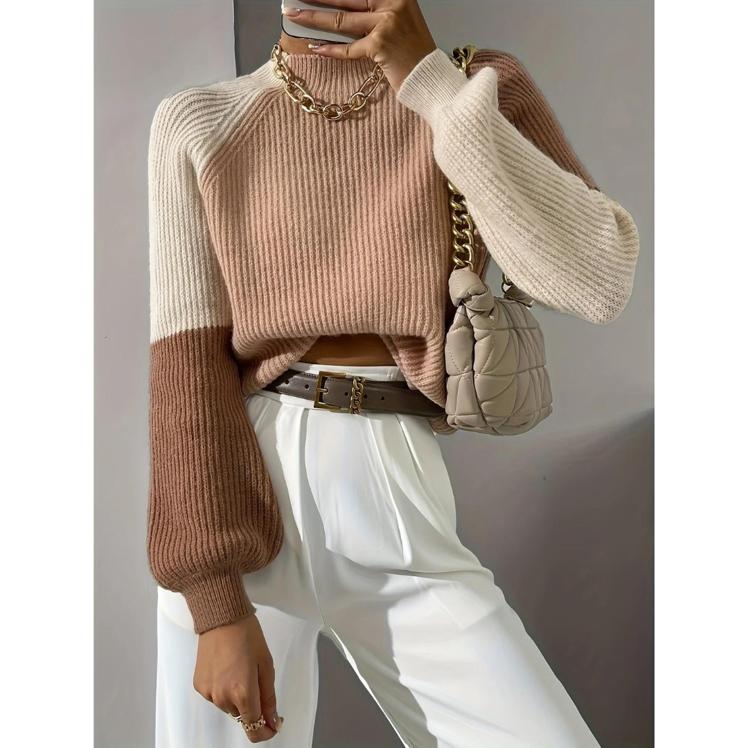 Cesinia | Pullover bloc de couleur pour femmes | Manches longues