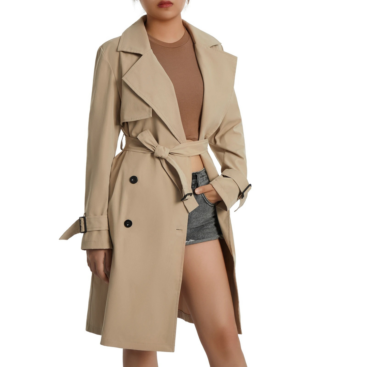 Elaine - Elegant Trendy Chic Trench Coat