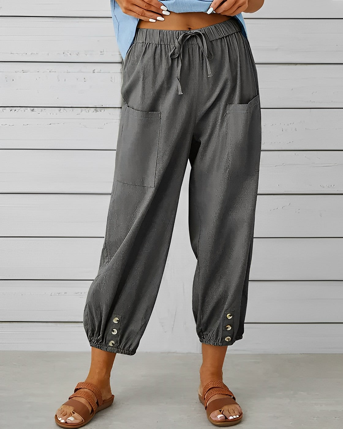 Pantalon large avec taille haute