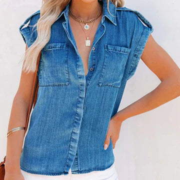 Claire - Top en jean décontracté