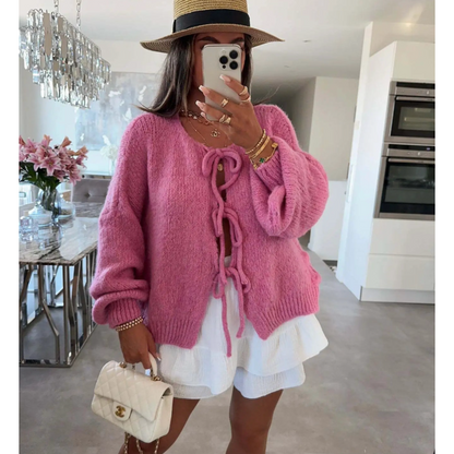 Evalimin | Cardigan classique hiver pour femme | Chaud
