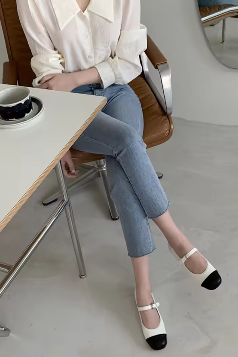 Lila | Jean droit bleu clair pour femme