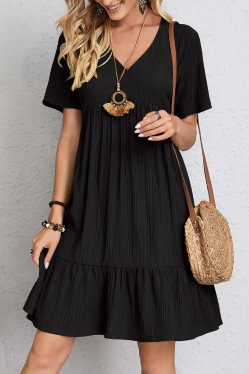 Chloe | Robe à volants et col en V pour femme