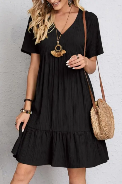 Chloe | Robe à volants et col en V pour femme