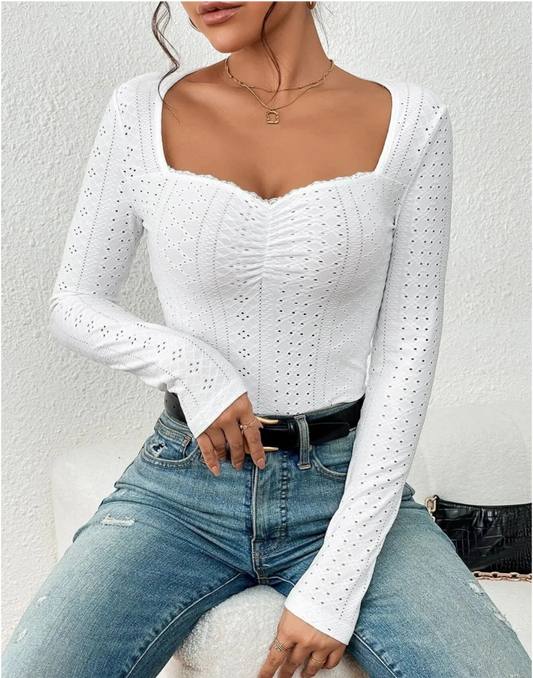 Yara | Fashionable - Top à manches longues brodé
