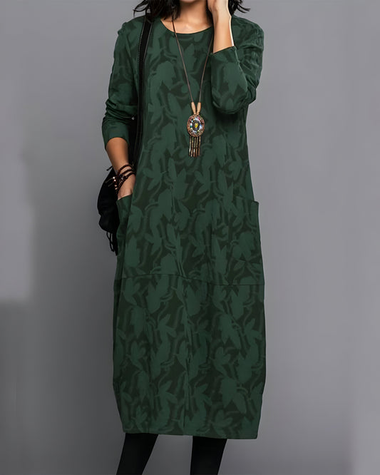 Noble - Robe à poches imprimée à manches longues