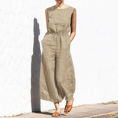 Sleveless Fashion Casual Temperament Jumpsuit (combinaison sans manches à la mode et au tempérament décontracté)