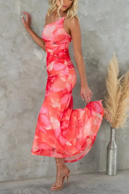 Maya | Robe fleurie asymétrique pour femme