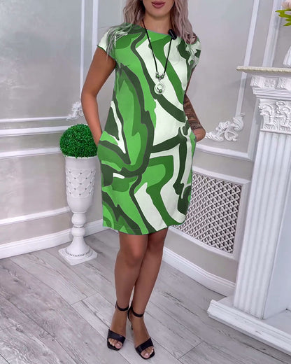 Robe à manches courtes et imprimé