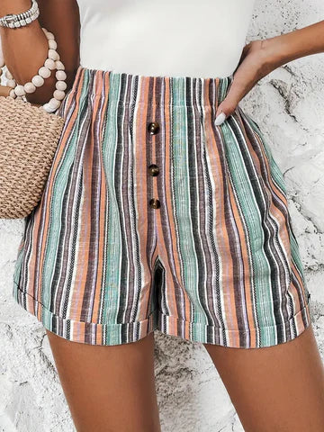 Maggie - Short à rayures contrastées