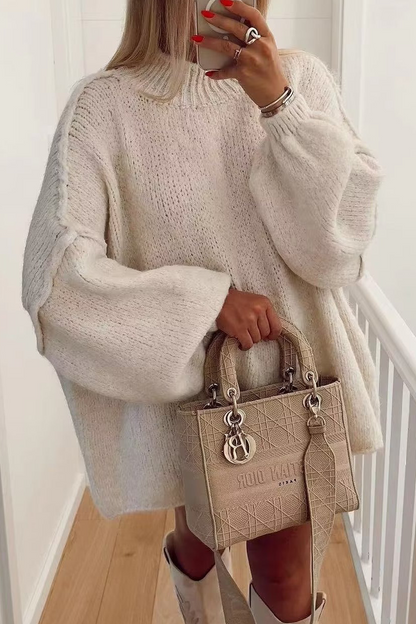 Pia | Pull Casual Uni à Col Rond