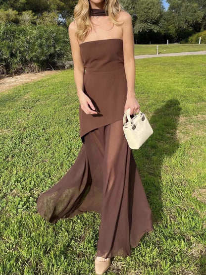 Robe élégante sans bretelles avec motif asymétrique pour les occasions spéciales