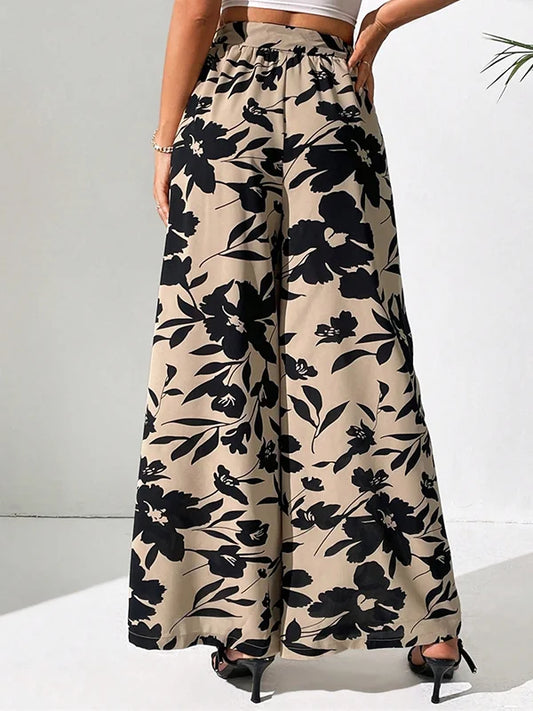 Sophia | Pantalon large avec imprimé floral | Style élégant | Tissu aéré