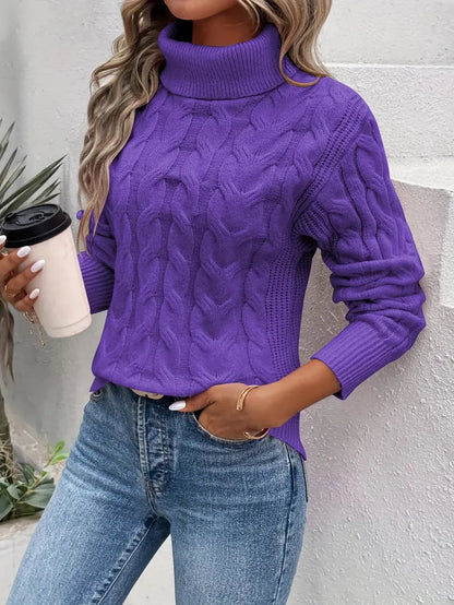 Mila - Pull à col roulé torsadé pour femme