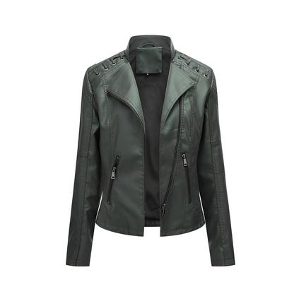 Veste en cuir PU avec fermeture éclair