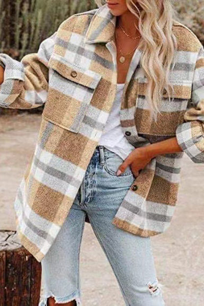 Yaella Jack | Manteau à poches à carreaux pour femmes