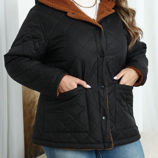 Nina | Veste matelassée à capuche et doublée en peluche pour les grandes tailles