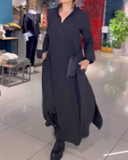 Robe longue ample avec fente latérale