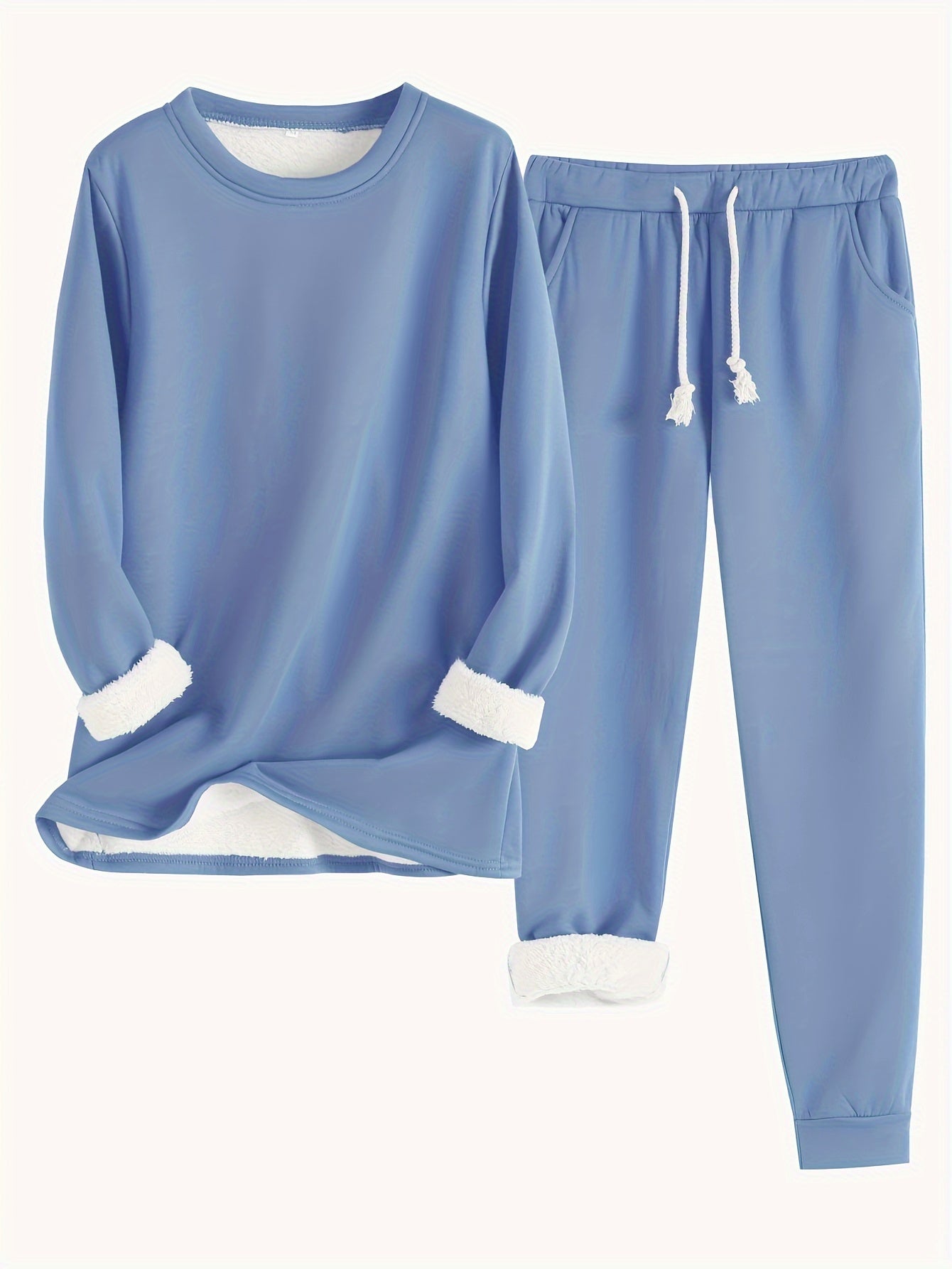 Isla | Ensemble thermique uni avec pull et survêtement