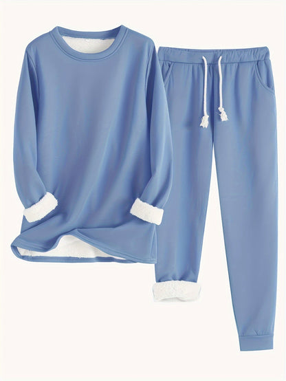 Isla | Ensemble thermique uni avec pull et survêtement
