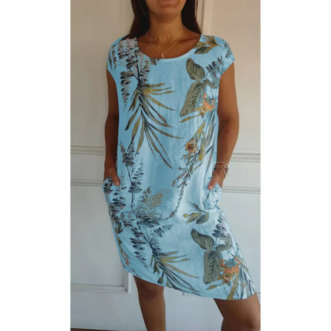 Robe à encolure ronde