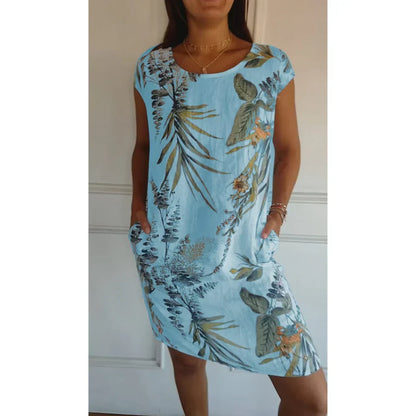 Robe à encolure ronde