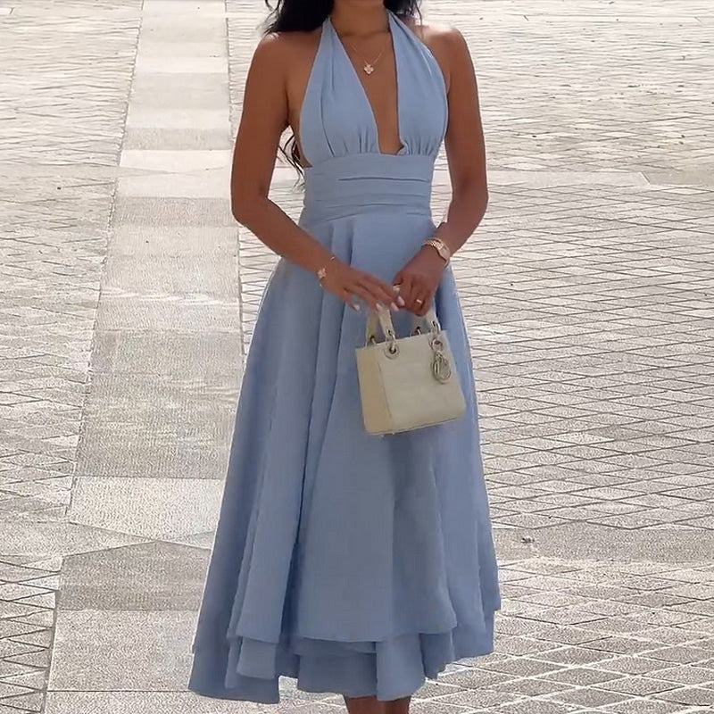 Robe bustier de couleur unie, décontractée