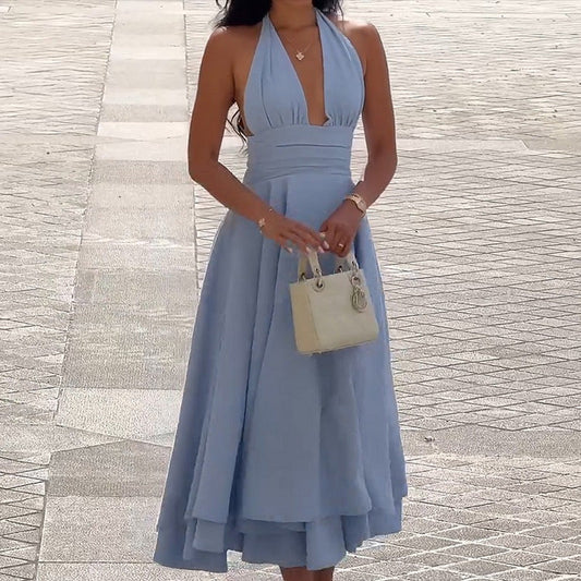 Robe bustier de couleur unie, décontractée