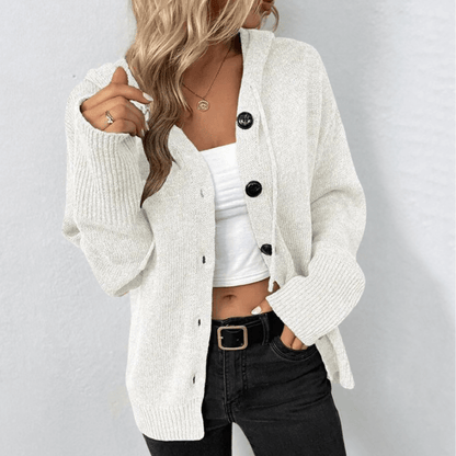 Brittan | Veste en tricot chaud pour femmes | bouton duvet