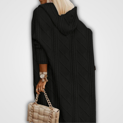 ANNEKE - GILET CARDIGAN LONG AVEC CAPUCHON