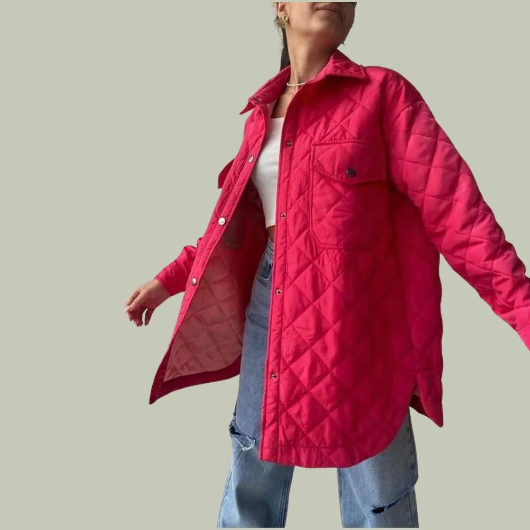 Veste matelassée - Élégante - Fermeture à boutons, poches spacieuses - Idéale pour l'automne
