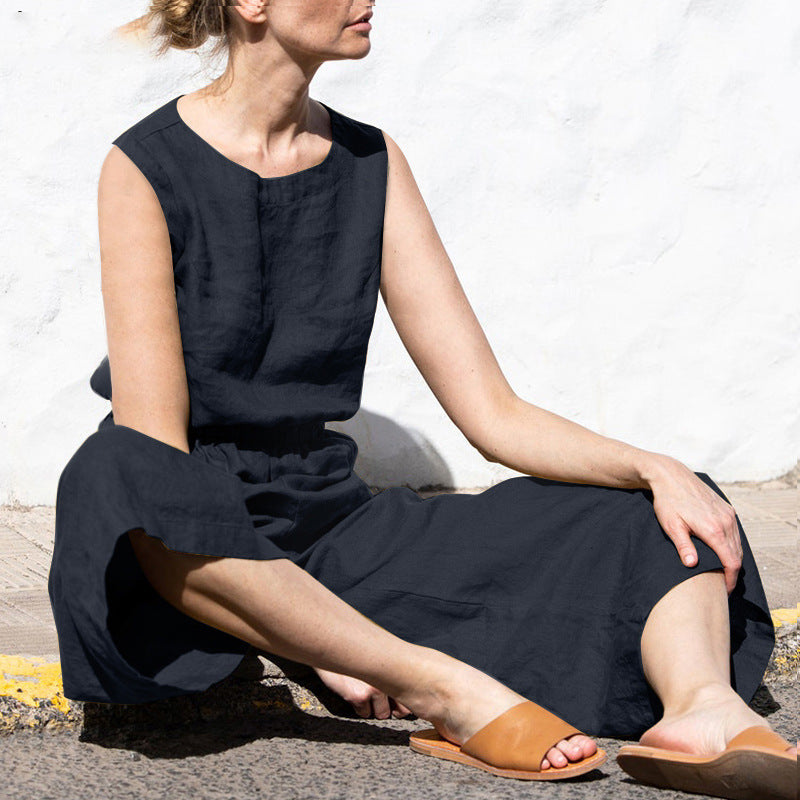 Sleveless Fashion Casual Temperament Jumpsuit (combinaison sans manches à la mode et au tempérament décontracté)